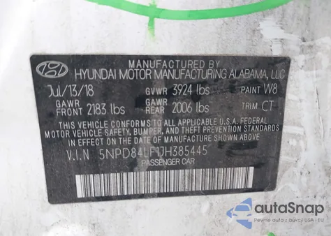 2018 Hyundai Elantra Sel из США, поврежденный, VIN 5NPD84LF1JH385445